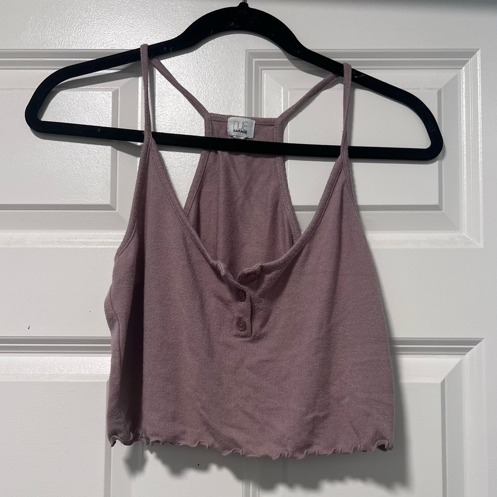 Purple garage tank top, loose fit, very soft.